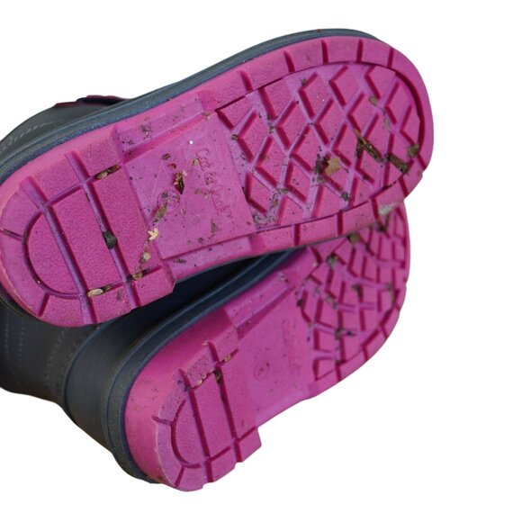 Cat & Jack Thermolite Girls Winter Snow Boots Size 12 Black & Pink Waterproof In - Picture 5 of 7